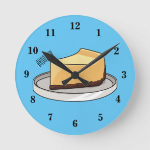 Horloge Ronde Illustration du dessin animé Cheesecake