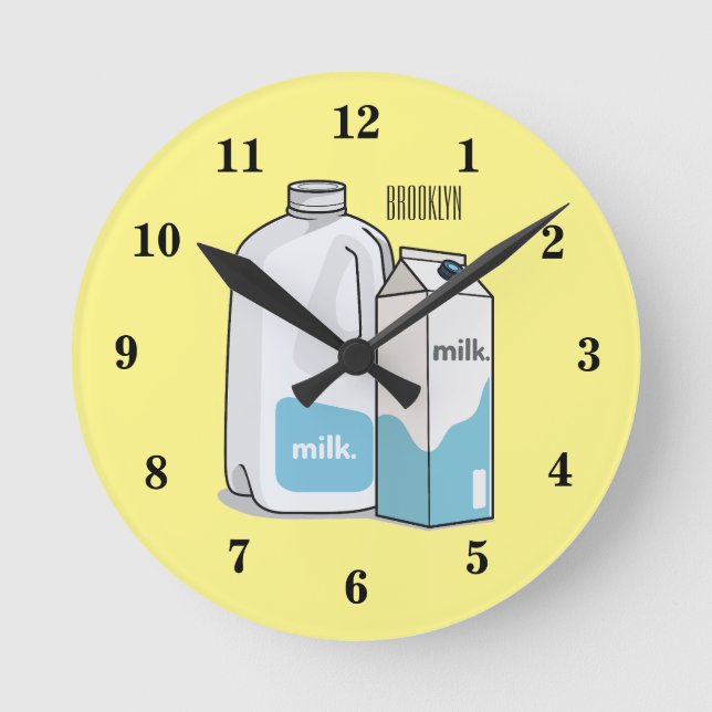 Horloge Ronde Illustration du lait (Recto)