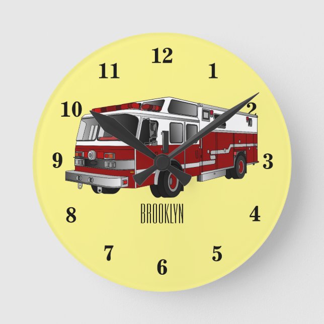 Horloge Ronde Illustration du moteur à incendie (Recto)