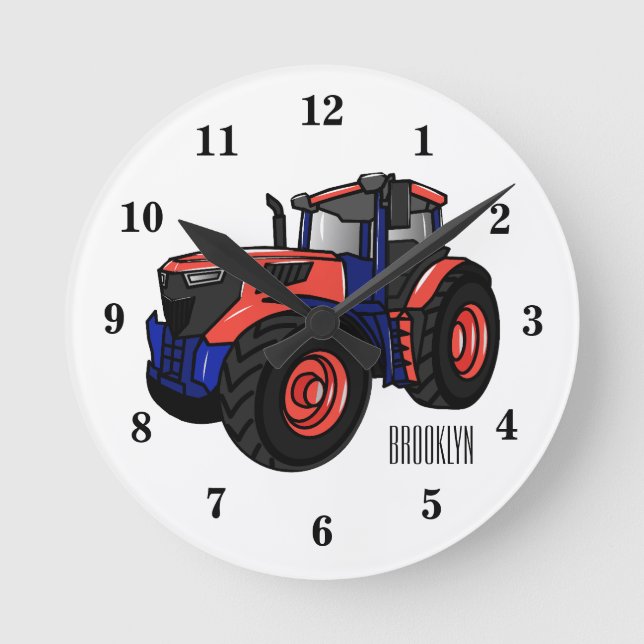 Horloge Ronde Illustration du tracteur (Recto)
