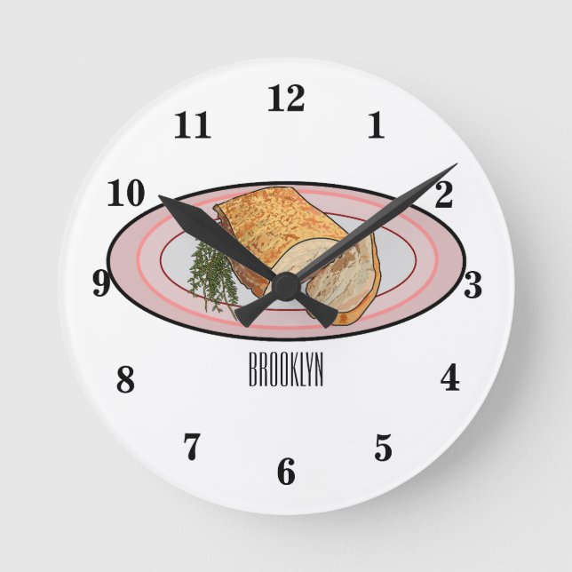 Horloge Ronde Illustration du ventre de porc rôti (Recto)