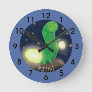 Horloge Ronde Illustration du ver vert mou