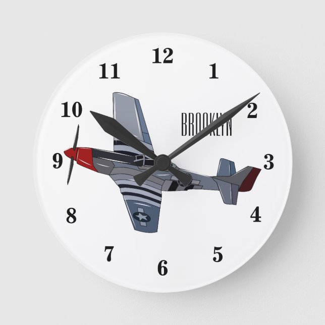 Horloge Ronde Illustration d'un avion de chasse-bombardier (Recto)