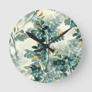 Horloge Ronde Illustration florale Vintage et élégante