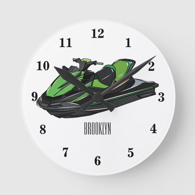 Horloge Ronde Illustration Jet ski (Recto)