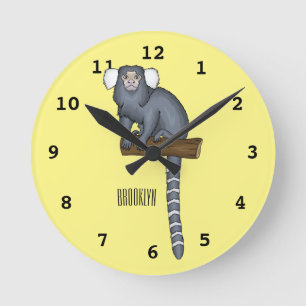Horloge Ronde Illustration marmoset commune