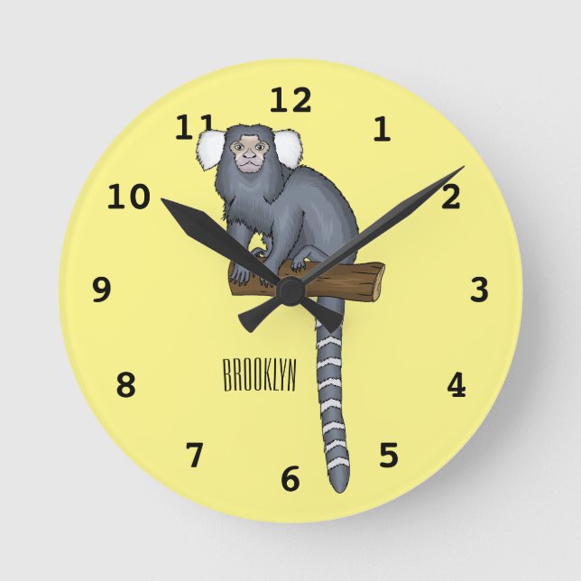 Horloge Ronde Illustration marmoset commune (Recto)