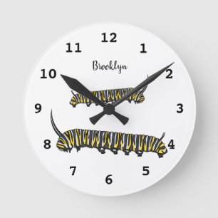 Horloge Ronde Illustration Monarch caterpillar