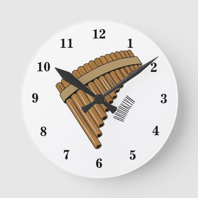 Horloge Ronde Illustration Pan flûte / panpipes (Recto)