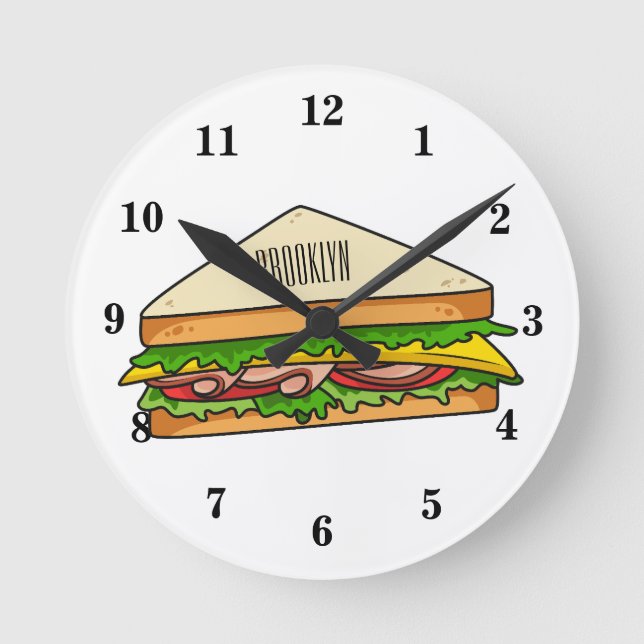 Horloge Ronde Illustration Sandwich (Recto)