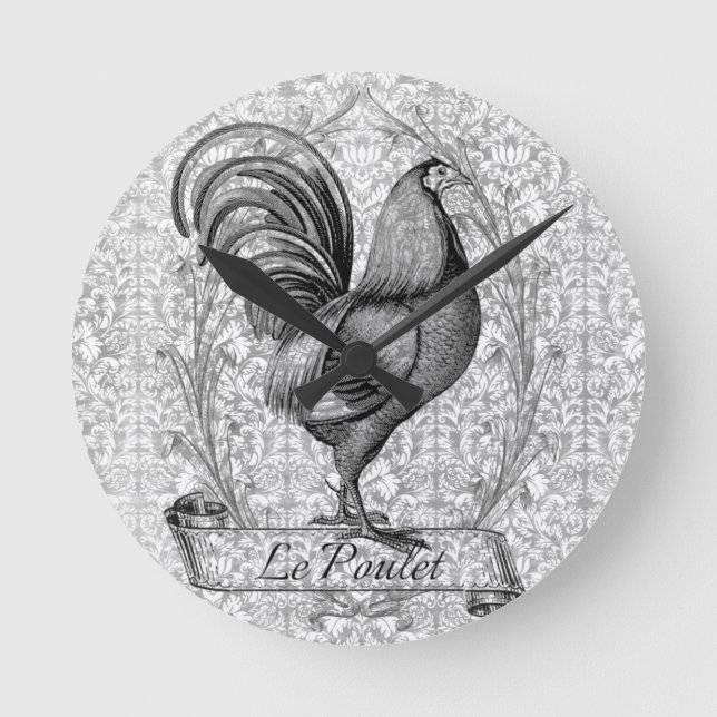 Horloge Ronde Illustration vintage du poulet (Recto)