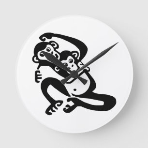 Horloge Ronde Image mignonne - BONOBO - Chimpanzé - faune