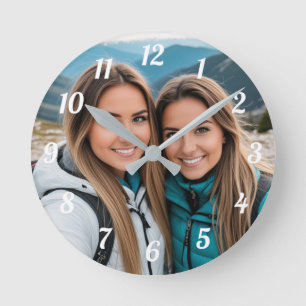Horloge Ronde Image personnalisée des meilleurs amis
