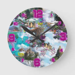 Horloge Ronde Imaginaire Autres mondes dans les nuages