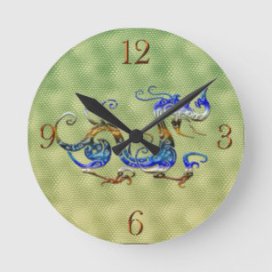 Horloge Ronde Imaginaire chinois Dragon Art Designer Cadeau Horl