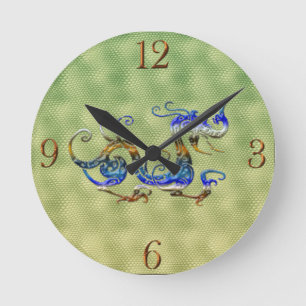 Horloge Ronde Imaginaire chinois Dragon Art Designer Cadeau Horl