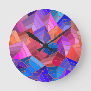 Horloge Ronde Imaginaire Montagnes Vue du ciel