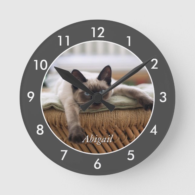 Horloge Ronde Imaine Siamese | Cat Large Clock (Recto)