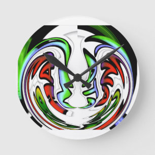Horloge Ronde Impression Abstrait Face Hakuna Matata