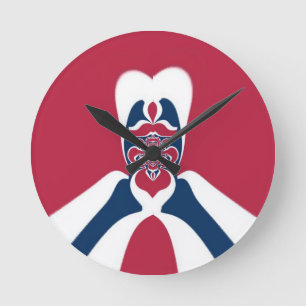 Horloge Ronde Impression Abstraite E.T.