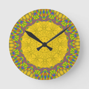 Horloge Ronde Impression d'art à motif égyptien
