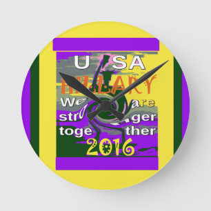 Horloge Ronde Impression d'art abstrait Vintage USA Plus forts e