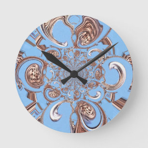 Horloge Ronde Impression d'art de kaléidoscope vintage