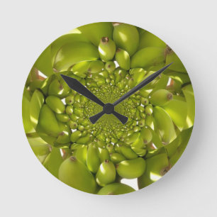 Horloge Ronde Impression d'art/Graphique Kaléidoscope Banane Ver