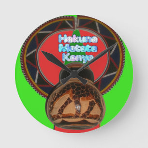 Horloge Ronde Impression d'art Hakuna Matata Kenya