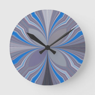 Horloge Ronde Impression d'art texturé à pois gris cendré bleu