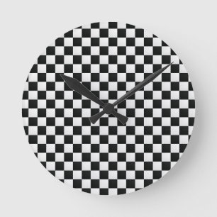 Horloge Ronde Impression de peau de crocodile noir et blanc pour