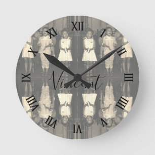 Horloge Ronde Impression sur toile de garde d'enfants Vintage Ch
