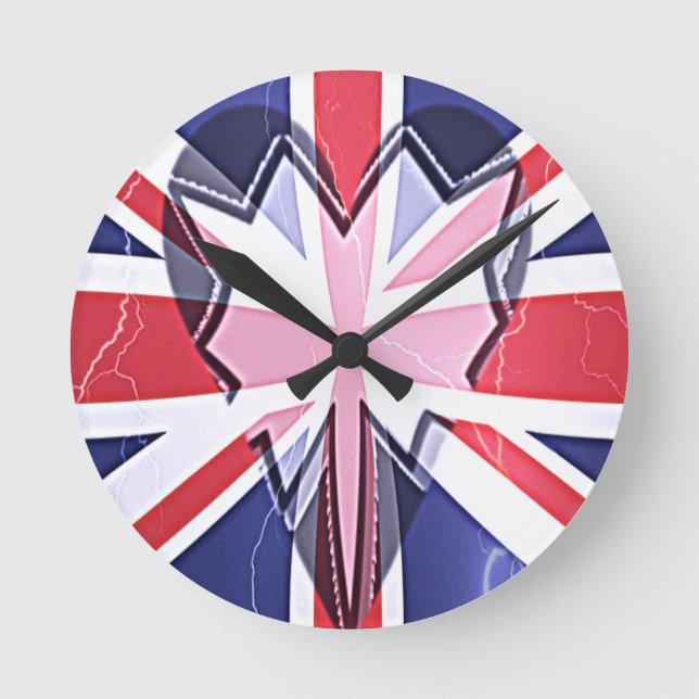 Horloge Ronde Imprimer "I Love UK" (Recto)
