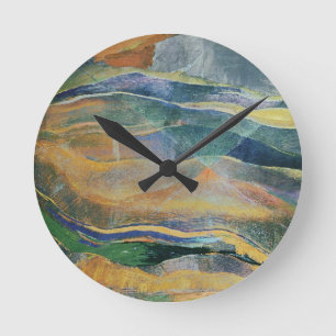 Horloge Ronde Incidents de couleurs et des plaines (tempera et