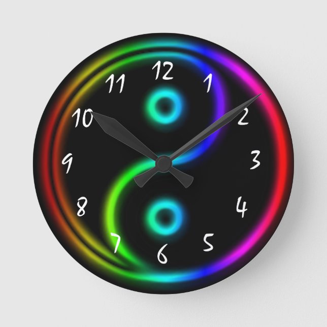 Horloge Ronde Incroyable Yin et Yang (Recto)