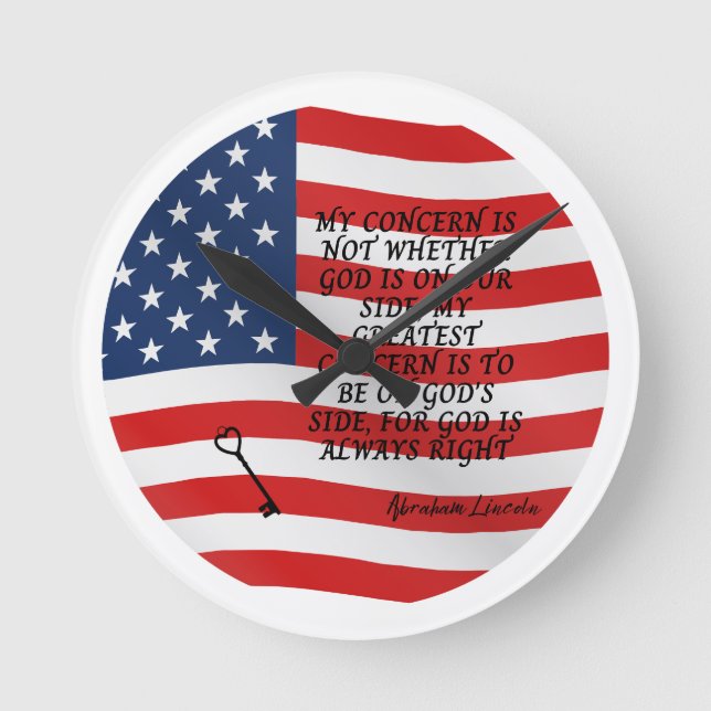 Horloge Ronde Indicateur de citation Abraham Lincoln (Recto)