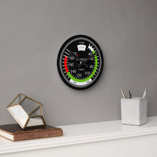 Horloge Ronde Indicateur de vitesse verticale Geek de l'aviation