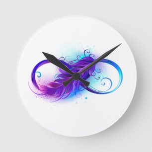 Horloge Ronde Infinity with purple feather