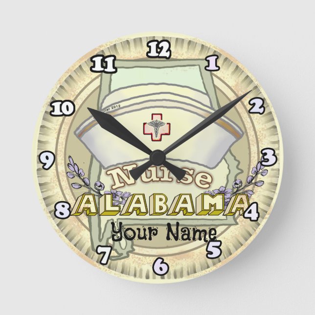 Horloge Ronde Infirmière Alabama (Recto)
