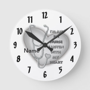 Horloge Ronde Infirmière de Grey Heart RN