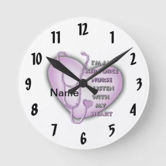 Horloge Ronde Infirmière de la Force aérienne de Purple Heart