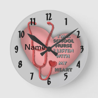 Horloge Ronde Infirmière de l'école Red Heart
