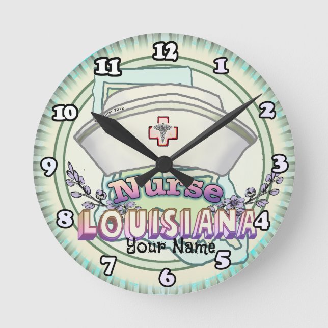 Horloge Ronde Infirmière de Louisiane (Recto)