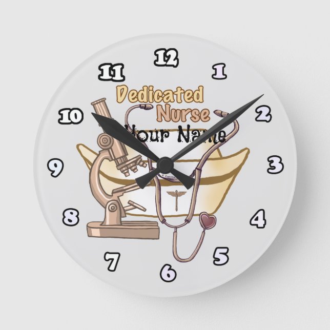 Horloge Ronde Infirmière dédiée cool (Recto)