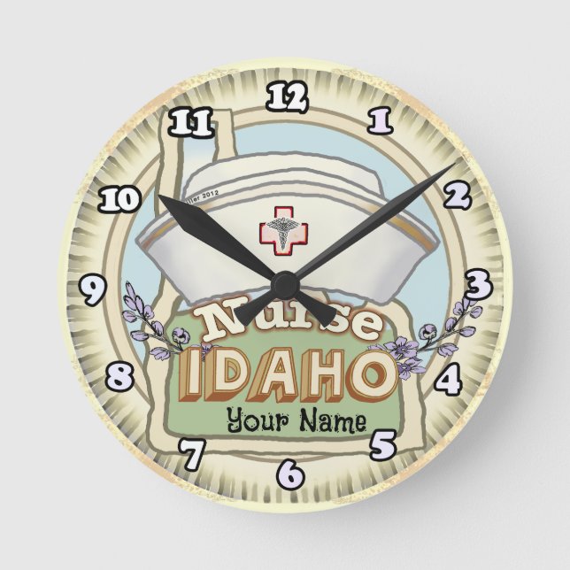 Horloge Ronde Infirmière Idaho (Recto)