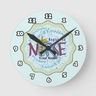 Horloge Ronde Infirmière inscrite Motto
