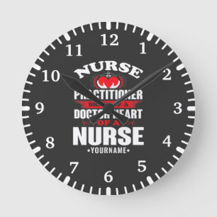 Horloge Ronde Infirmière Praticien Cerveau D'Un Docteur Coeur De