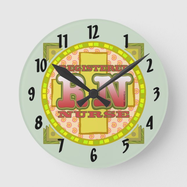 Horloge Ronde Infirmière RN de nuit (Recto)
