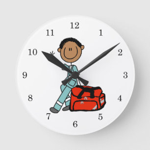 Horloge Ronde Inhalothérapeute masculin ou technicien d'urgence