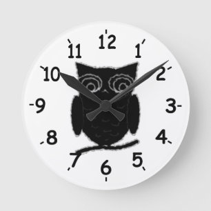 Horloge Ronde Inkblot Owl